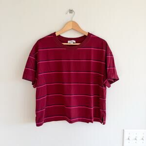 Evereve Ever Perfect Pima Cotton Short Sleeve Tee Red L